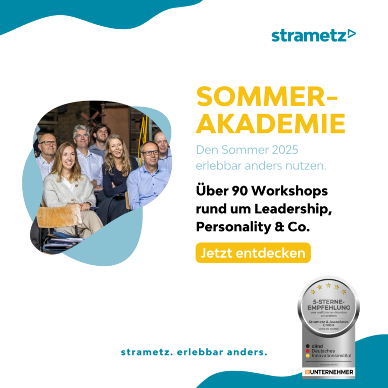 Sommerakademie Strametz - Erlebbar anders den Sommer nutezn. Über 90 Workshops für Führunugskräfte, HR und Mitarbeitende.