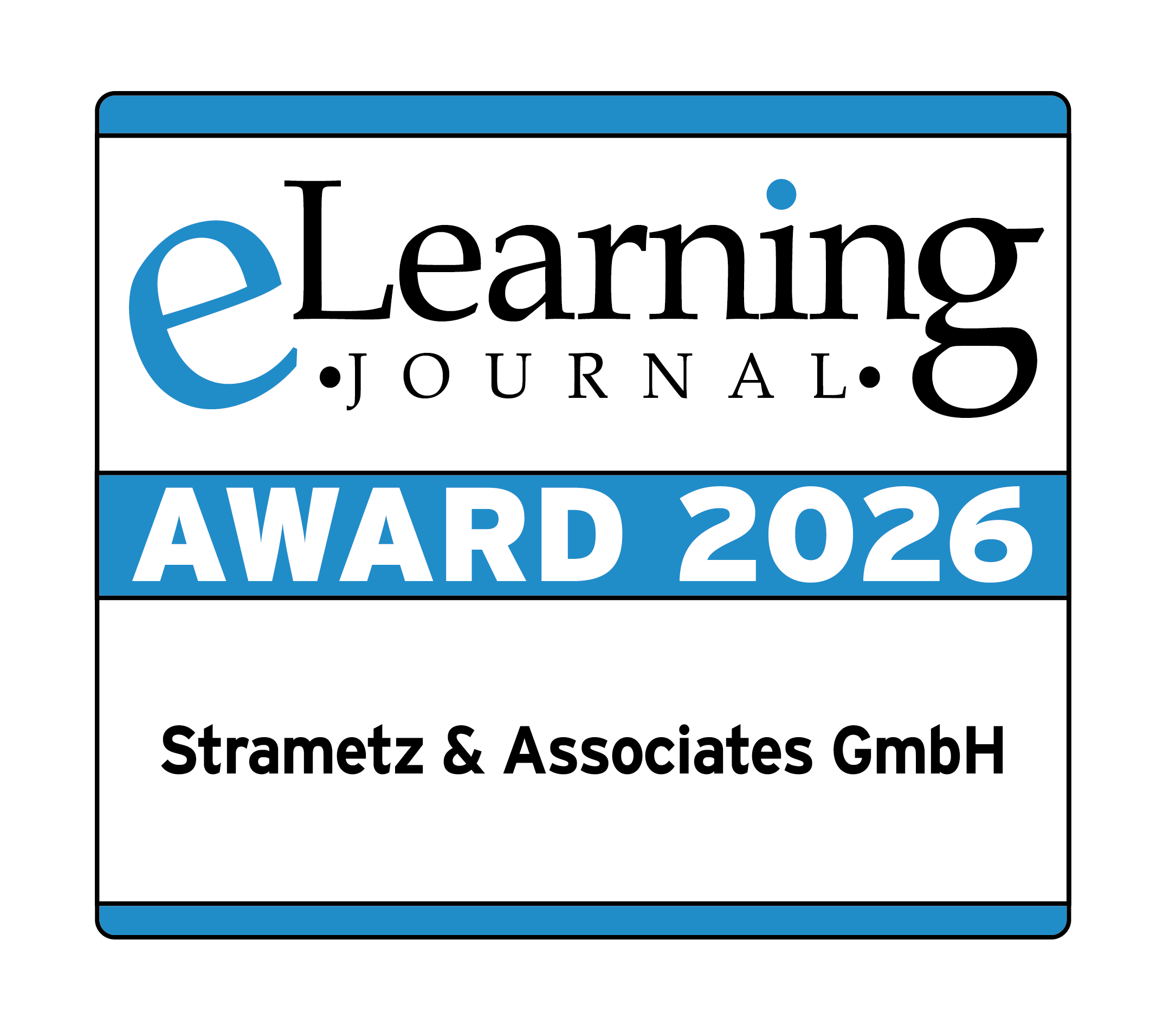 Siegel zur Auszeichnung der Next Leader Journey von Strametz für eLearning Format